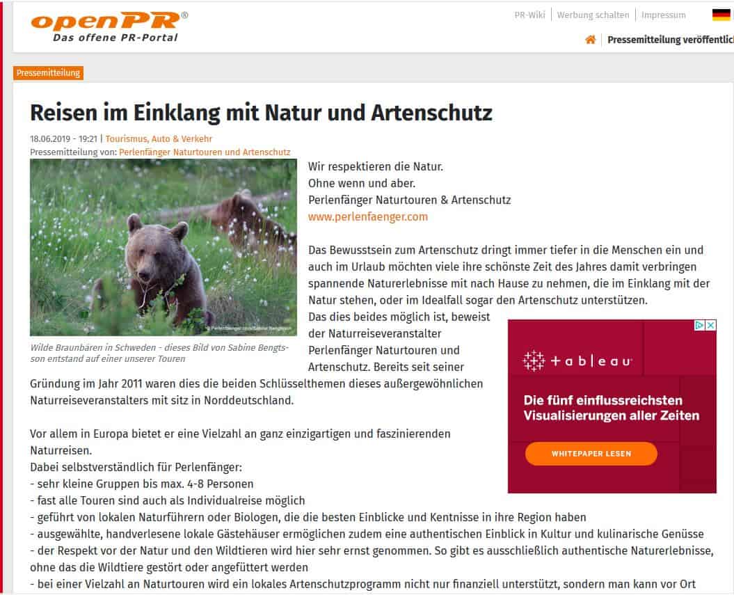 Reisen im Einklang mit Natur und Artenschutz