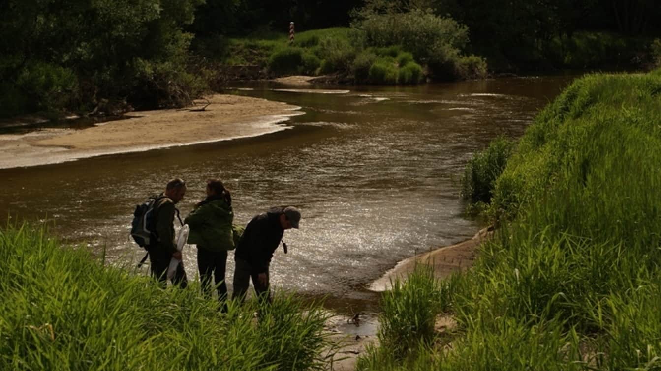 Belgisches Filmteam in der Lausitz bei einer Wolfstour